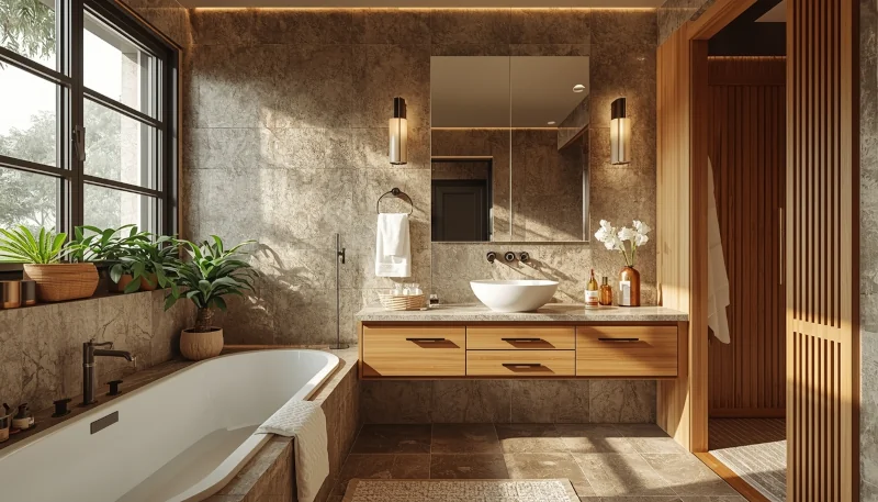 Łazienka w stylu Japandi