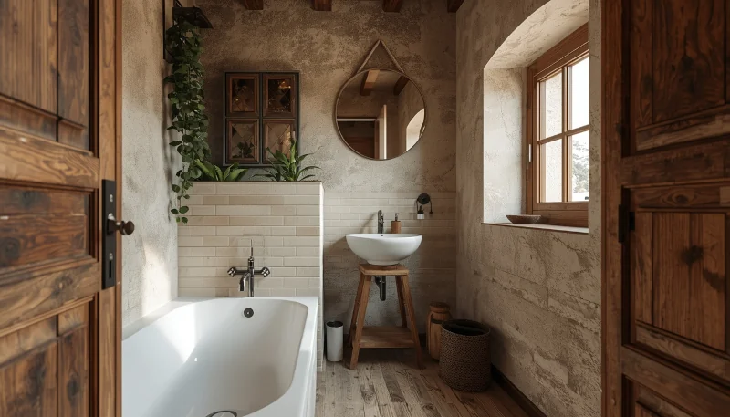 Łazienka w stylu rustykalnym
