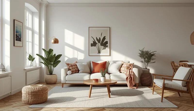 Salon w stylu Boho