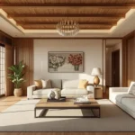 Salon w stylu Japandi