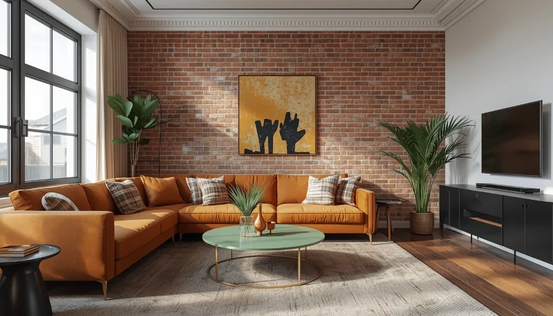 Salon w stylu industrialnym
