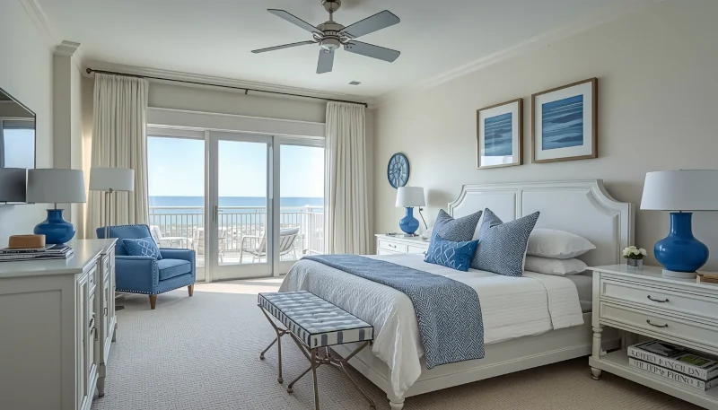 Sypialnia w stylu hamptons